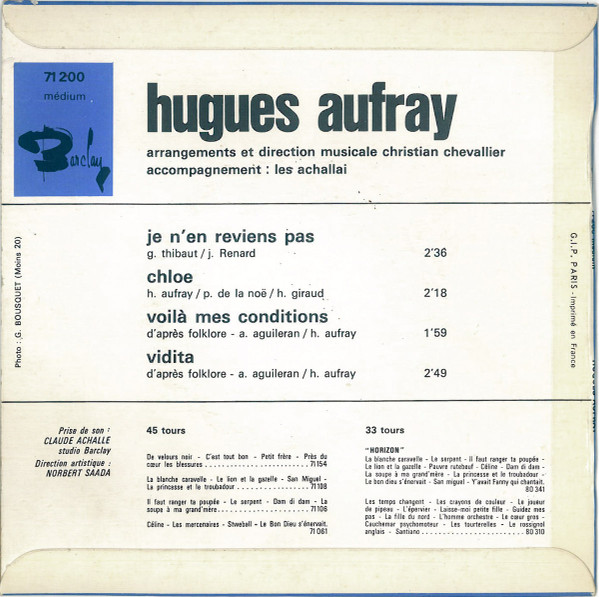 Hugues Aufray - Je N'en Reviens Pas | Barclay (71 200) - 2