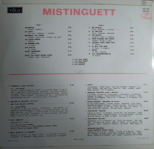 Mistinguett - Mistinguett | Vega (19.142) - 2