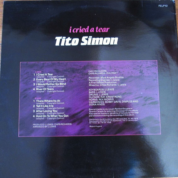 Tito Simon - I Cried A Tear | First Edition (FELP 10) - 3