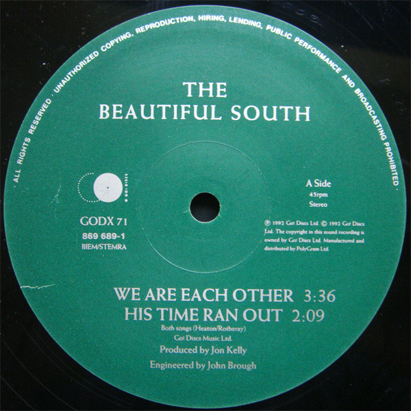 The Beautiful South - We Are Each Other | Go! Discs (GODX 71) - 3 The Beautiful South - We Are Each Other | Go! Discs (GODX 71) - 3