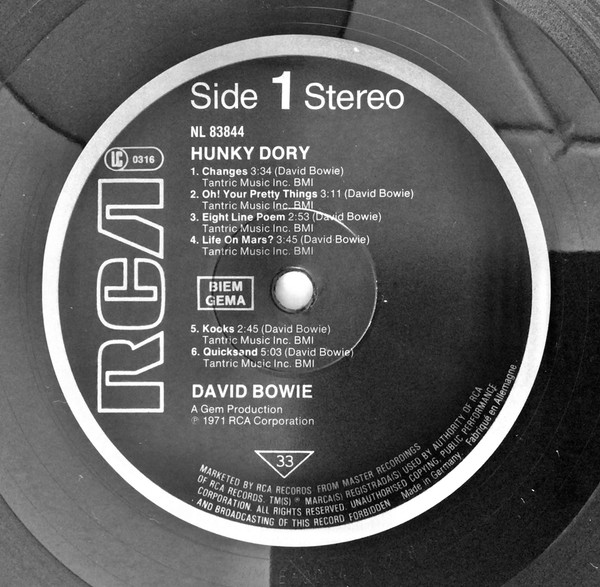 David Bowie - Hunky Dory | RCA International (NL 83844) - 3