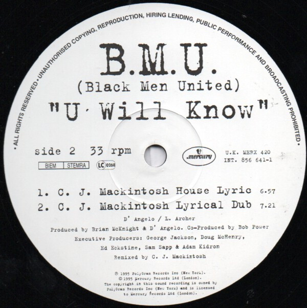 B.M.U. - U Will Know | Mercury (MERX 420) - 4 B.M.U. - U Will Know | Mercury (MERX 420) - 4