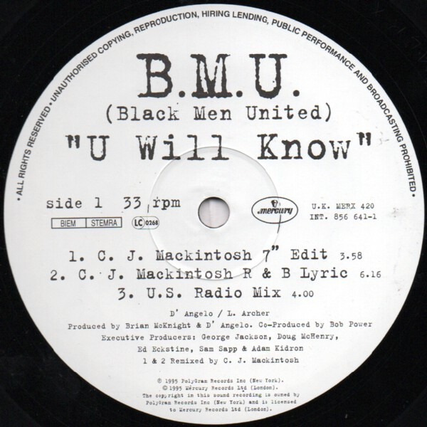 B.M.U. - U Will Know | Mercury (MERX 420) - 3 B.M.U. - U Will Know | Mercury (MERX 420) - 3