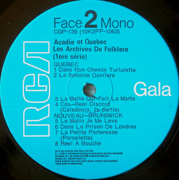 Various - Roger Matton - Acadie Et Québec Les Archives De Folklore Université Laval, Québec [Vinyl] | RCA Gala (CGP-139) - 4