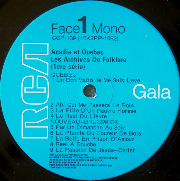 Various - Roger Matton - Acadie Et Québec Les Archives De Folklore Université Laval, Québec [Vinyl] | RCA Gala (CGP-139) - 3