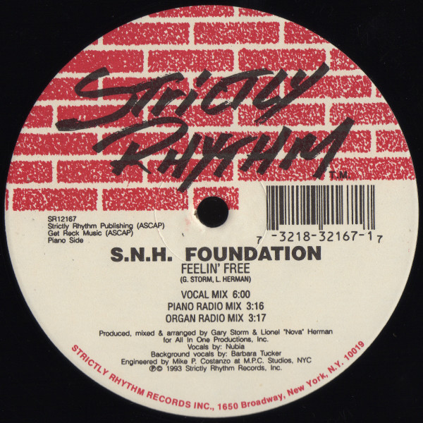 S.N.H. Foundation - Feelin' Free | Strictly Rhythm (SR12167) - main