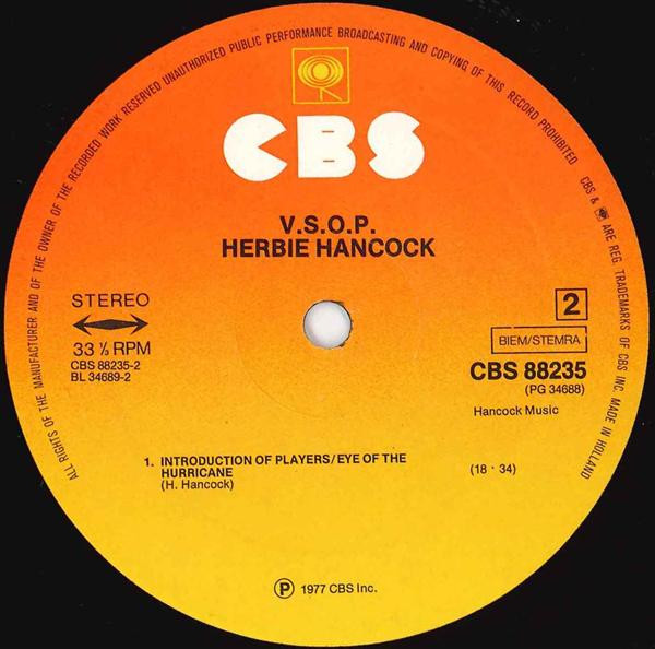 Herbie Hancock - V.S.O.P. | CBS (CBS 88235) - 5