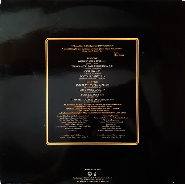 Rose Royce - In Full Bloom | Hispavox (HWBS 321-154 (wl)) - 2 Rose Royce - In Full Bloom | Hispavox (HWBS 321-154 (wl)) - 2