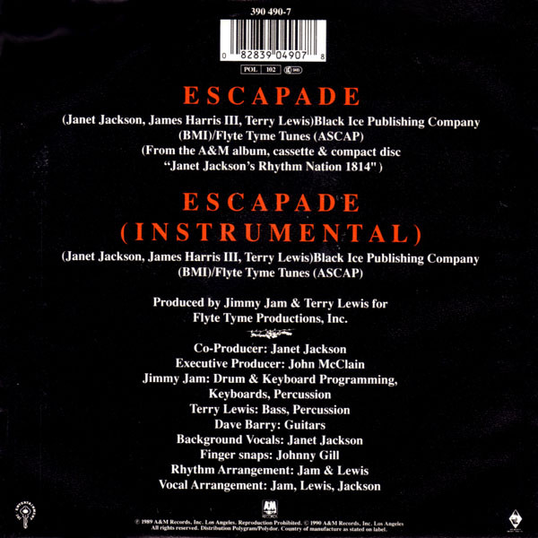 Janet Jackson - Escapade | A&M Records (390 490-7) - 2 Janet Jackson - Escapade | A&M Records (390 490-7) - 2