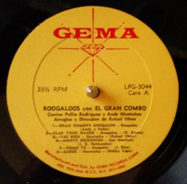El Gran Combo - Boogaloos Con El Gran Combo | Gema Records (LPG-3044) - 3