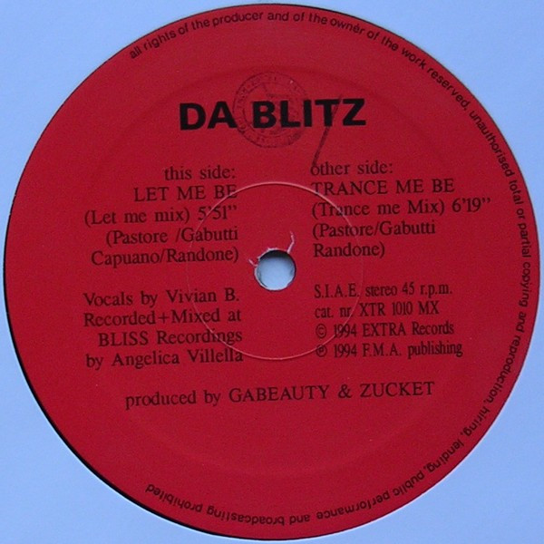 Da Blitz - Let Me Be | Extra Records (XTR 1010 MX) - main