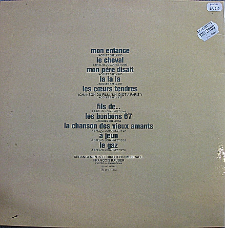 Jacques Brel - 2 - La Chanson Des Vieux Amants | Barclay (90 262) - 2