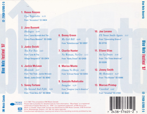 Various - Blue Note Festival '97 [CD] | Blue Note (E2-72438-57605-2-5) - 2