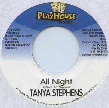Tanya Stephens - All Night | Playhouse Records (PHR 0004) - main