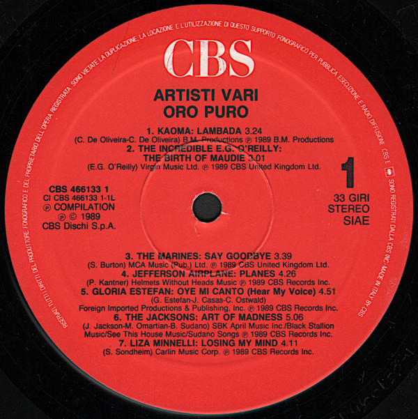 Various - Oro Puro | CBS (466133 1) - main