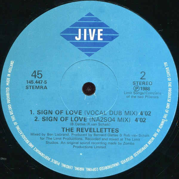 The Revellettes - Sign Of Love | Jive (145.447-5) - 4