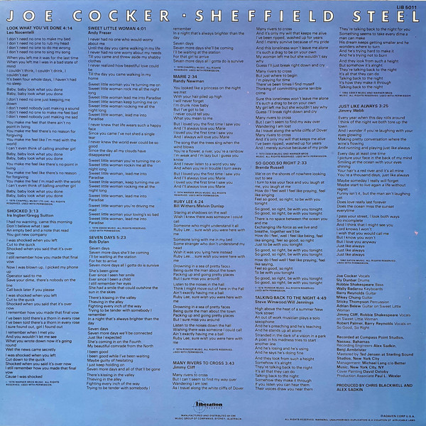 Joe Cocker - Sheffield Steel | Liberation Records (LIB 5011) Joe Cocker - Sheffield Steel | Liberation Records (LIB 5011)