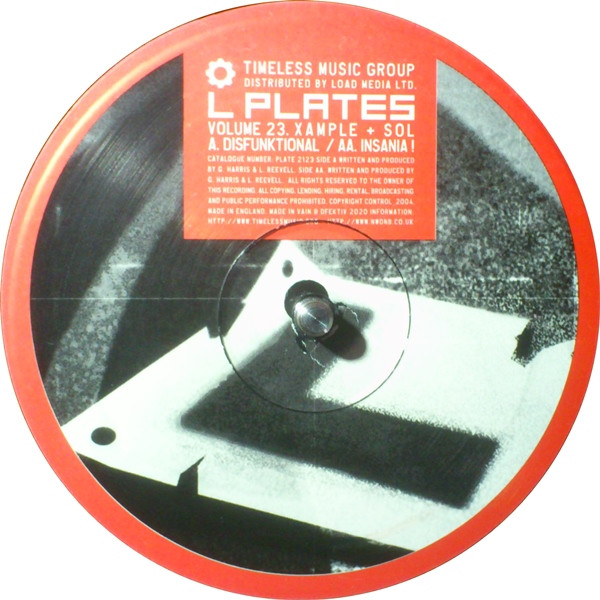 Xample & Sol - Disfunktional / Insania | L Plates (PLATE 2123)