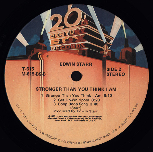 Edwin Starr - Stronger Than You Think I Am | 20th Century Fox Records (T-615) - main