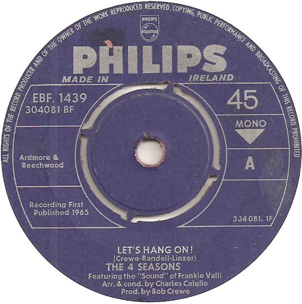 The Four Seasons Featuring The "Sound" Of Frankie Valli - Let's Hang On ! | Philips (EBF. 1439) - main The Four Seasons Featuring The "Sound" Of Frankie Valli - Let's Hang On ! | Philips (EBF. 1439) - main