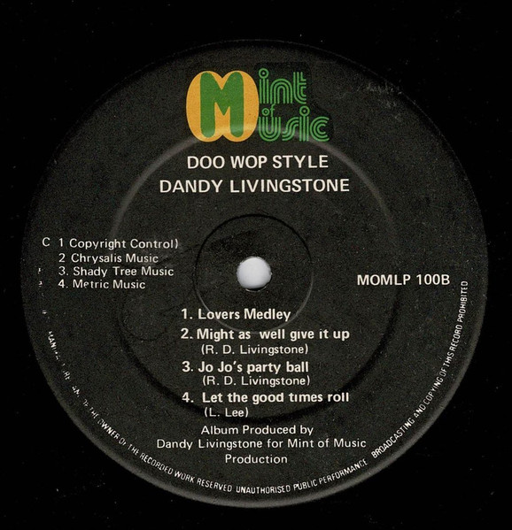 Dandy Livingstone - Doo Wop Style | Mint Of Music (MOMLP 100) - 4