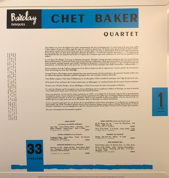 Chet Baker Quartet - Chet Baker Quartet | Sam Records (SR01/1) - 2