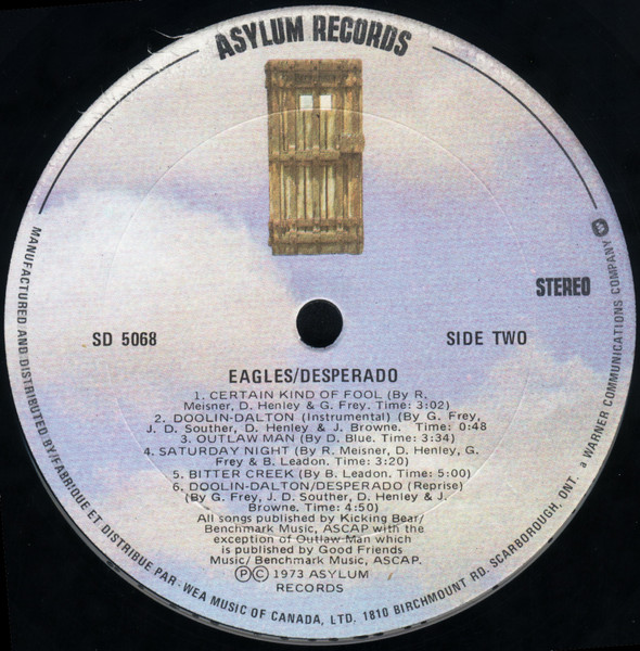 Eagles - Desperado | Asylum Records (SD 5068) - 4