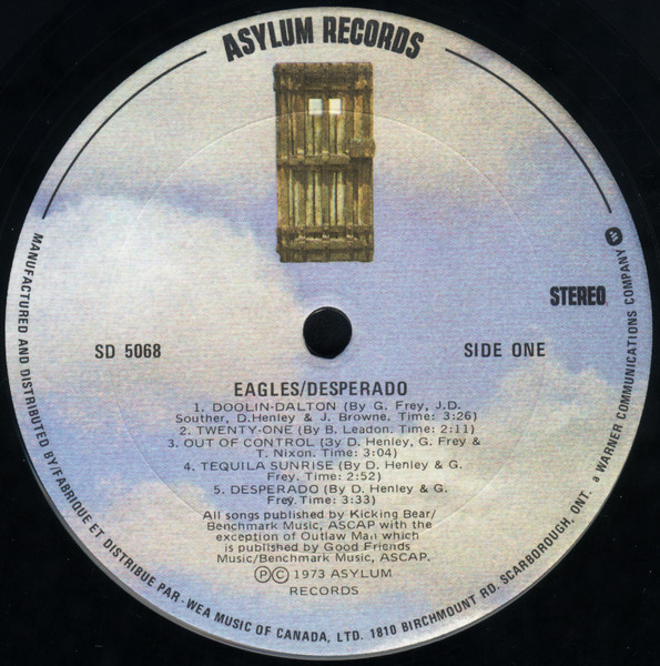Eagles - Desperado | Asylum Records (SD 5068) - 3