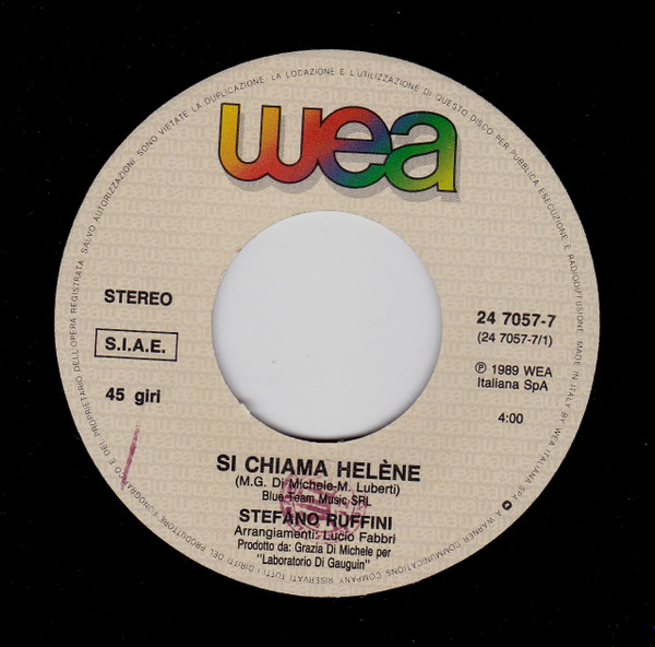 Stefano Ruffini - Si Chiama Helène | WEA (247057-7) - 3