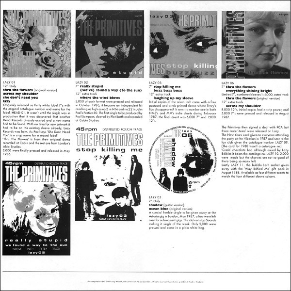 The Primitives - Lazy 86 - 88 | Lazy Records (LAZY 15) - 3