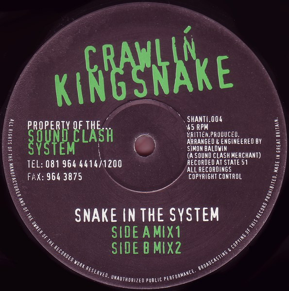 Crawlin' Kingsnake - Snake In The System | Shiva Shanti (SHANTI.004) - main