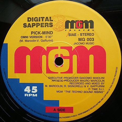 Digital Sappers - Pick-Mind | MGM Records (MG 003)