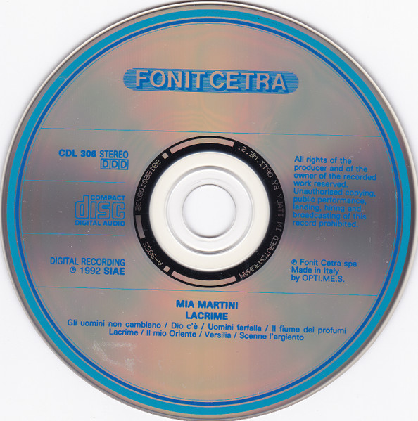 Mia Martini - Lacrime | Fonit Cetra (CDL 306) - 3