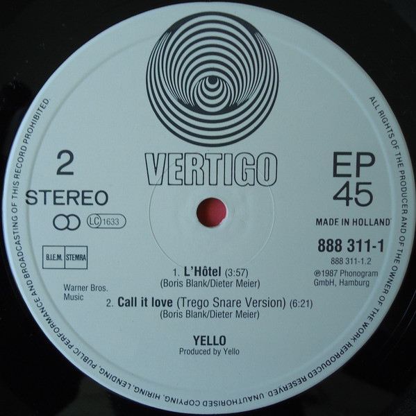 Yello - Call It Love | Vertigo (888 311-1) - 3