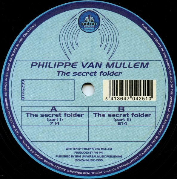 Philippe Van Mullem - The Secret Folder | Bonzai Trance Progressive (BTP6299) - 4