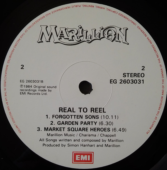 Marillion - Real To Reel | EMI (EG 2603031) - 4