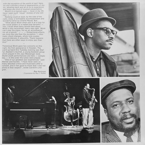 The Thelonious Monk Quartet - Live In Stockholm 1961 | Dragon (DRLP 151/152) - 3