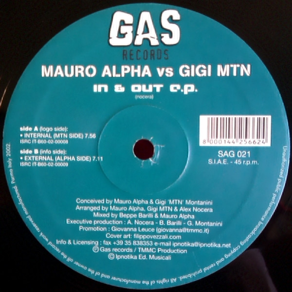 Mauro Alpha Vs Gigi Montanini - In & Out E.P. | GAS Records (SAG 021) - main