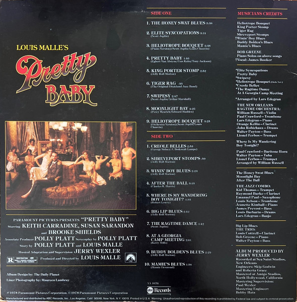 Various - Pretty Baby (Music From The Soundtrack Of The Paramount Motion Picture) | ABC Records (AA 1076) - 2