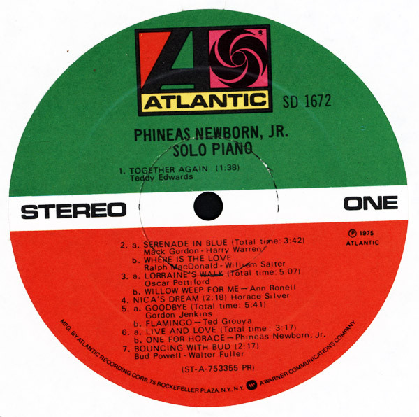Phineas Newborn Jr. - Solo Piano | Atlantic (SD 1672) - 3