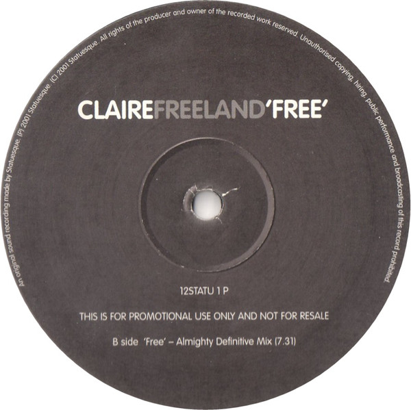 Claire Freeland - Free | Statuesque Music (12 STATU 1 P) - 2