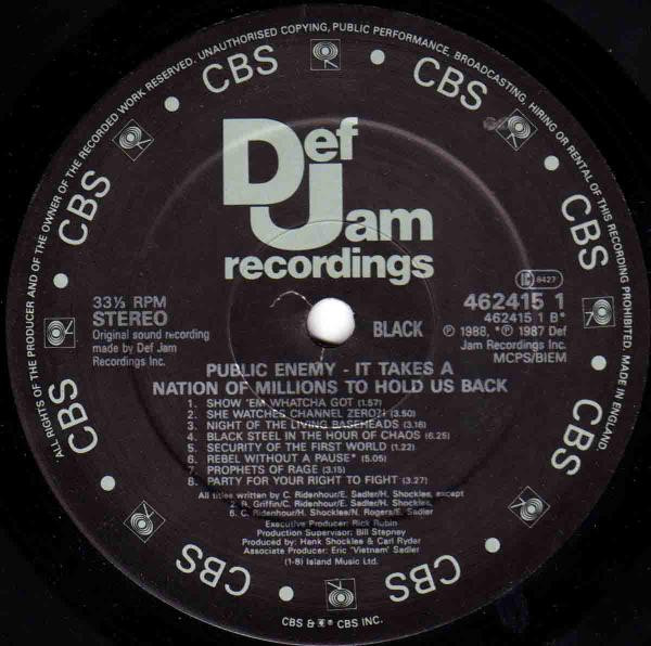 Public Enemy - It Takes A Nation Of Millions To Hold Us Back | Def Jam Recordings (462415 1) - 4 Public Enemy - It Takes A Nation Of Millions To Hold Us Back | Def Jam Recordings (462415 1) - 4
