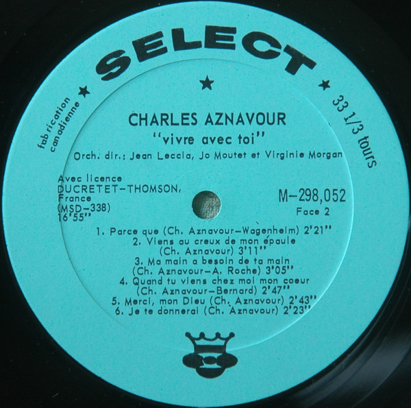 Charles Aznavour - Vivre Avec Toi... | Select (M-298.052) - 4 Charles Aznavour - Vivre Avec Toi... | Select (M-298.052) - 4