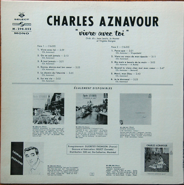 Charles Aznavour - Vivre Avec Toi... | Select (M-298.052) - 2 Charles Aznavour - Vivre Avec Toi... | Select (M-298.052) - 2