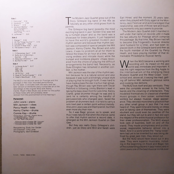 The Modern Jazz Quartet - Modern Jazz Quartet | Prestige (PRI 24005) - 2