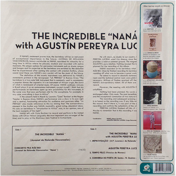 The Incredible Naná with Agustin Pereyra Lucena - The Incredible NANÁ with Agustín Pereyra Lucena | Altercat Records (ALT009) - 2