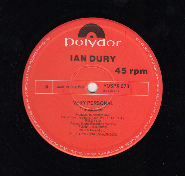 Ian Dury And The Music Students - Very Personal | Polydor (POSPX 673) - 3