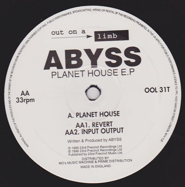 Abyss - Planet House E.P | Out On A Limb (OOL 31T)