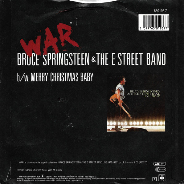 Bruce Springsteen & The E-Street Band - War | CBS (650193 7) - 2