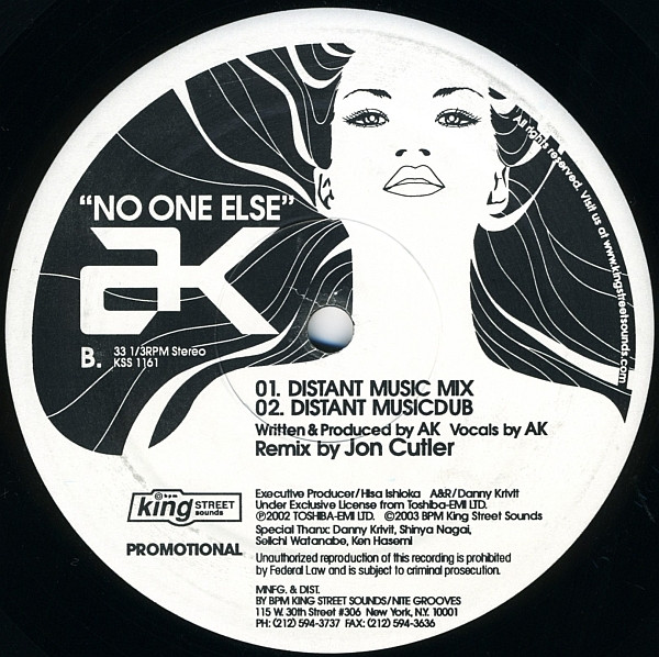 AK - No One Else | BPM King Street Sounds (KSS 1161) - 2